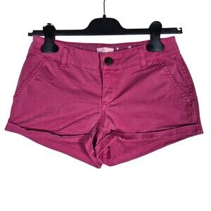 So Low Rise Pink Chino Shorts Cuffed Juniors size 3